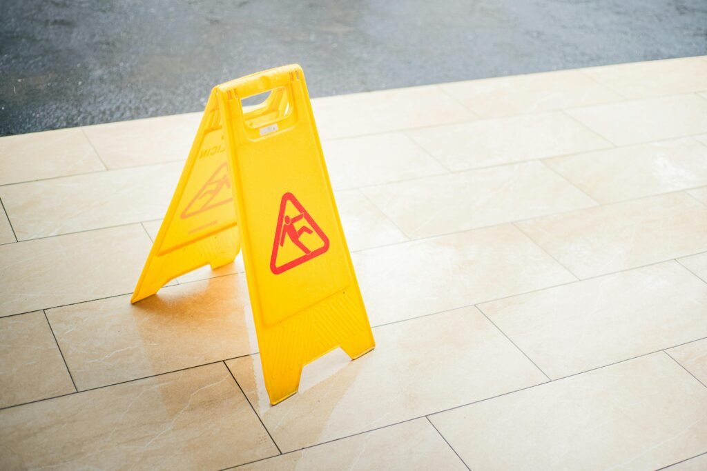 Premises liability hazard in a Nevada casino with wet floor creating risk for visitors