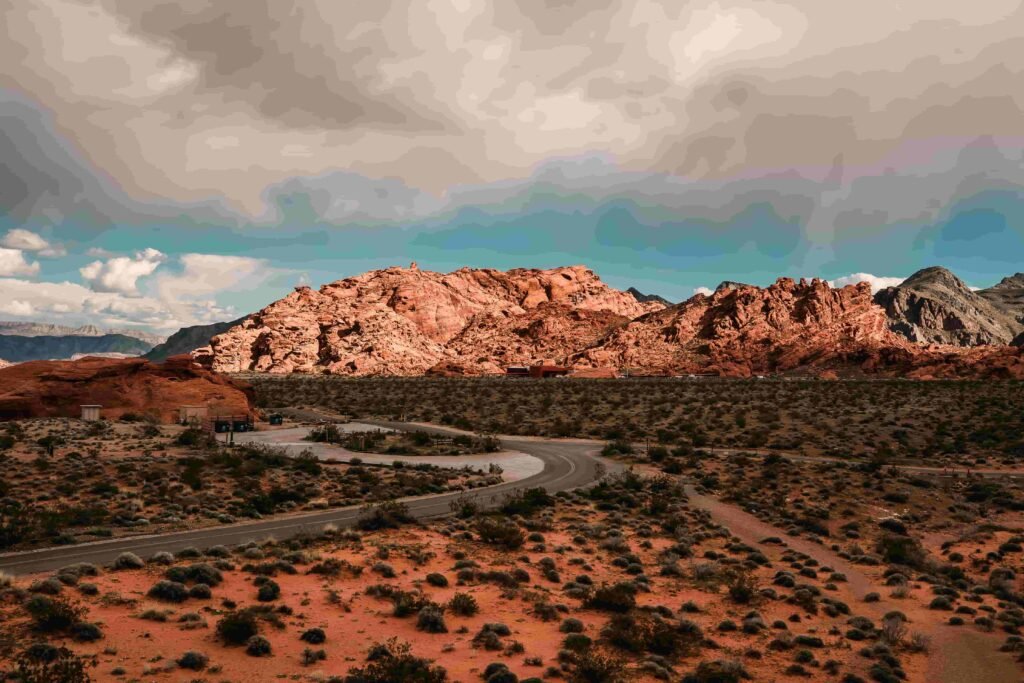 Scenic Nevada roadway in the Summerlin area featured in a Summerlin car accident lawyer guide
