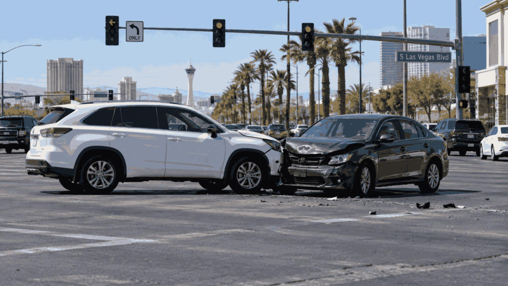 Who is at fault in a left turn accident in Nevada